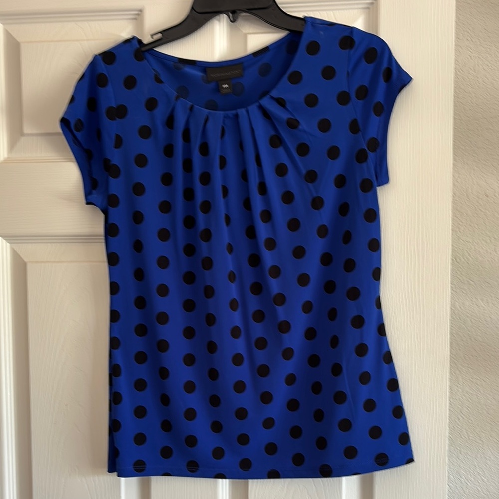 NWT Blue Polka Dot Top